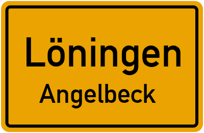 Ortsschild Löningen Angelbeck