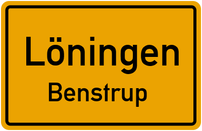 Ortsschild Löningen Benstrup