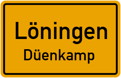 Ortsschild Löningen Düenkamp
