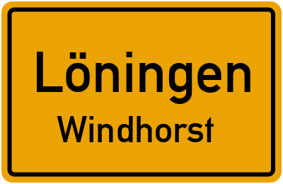 Ortsschild Löningen Windhorst