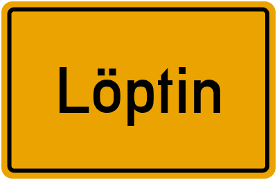 Ortsschild von Gemeinde Löptin in Schleswig-Holstein