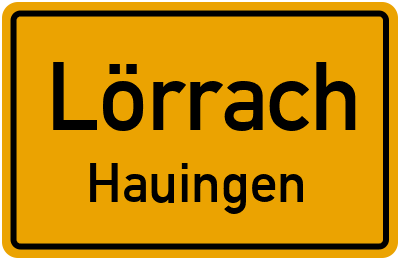 Ortsschild Lörrach Hauingen