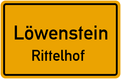 Ortsschild Löwenstein Rittelhof
