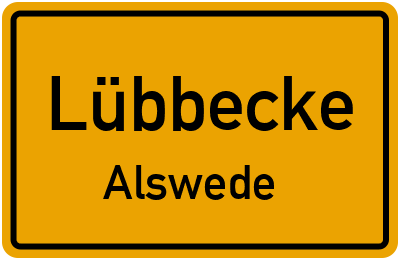 Ortsschild Lübbecke Alswede