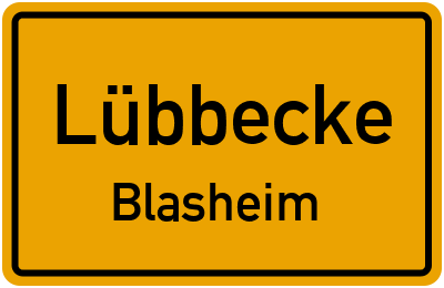 Ortsschild Lübbecke Blasheim