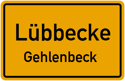 Ortsschild Lübbecke Gehlenbeck