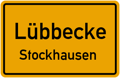 Ortsschild Lübbecke Stockhausen