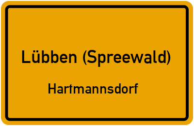 Straßenverzeichnis Lübben (Spreewald) Hartmannsdorf