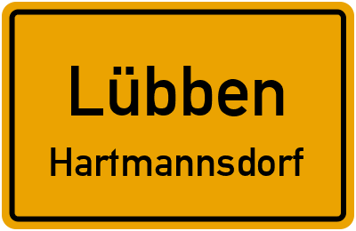 Straßenverzeichnis Lübben Hartmannsdorf