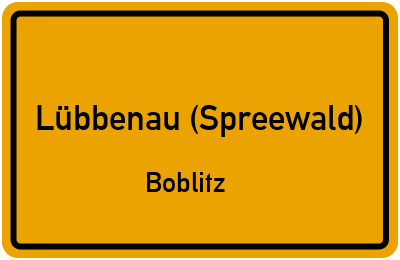 Straßenverzeichnis Lübbenau (Spreewald) Boblitz