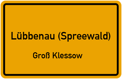Straßenverzeichnis Lübbenau (Spreewald) Groß Klessow