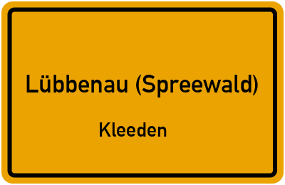 Straßenverzeichnis Lübbenau (Spreewald) Kleeden