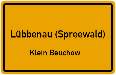 Straßenverzeichnis Lübbenau (Spreewald) Klein Beuchow