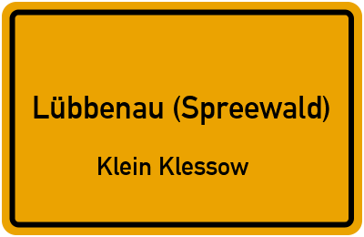 Straßenverzeichnis Lübbenau (Spreewald) Klein Klessow