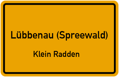 Straßenverzeichnis Lübbenau (Spreewald) Klein Radden