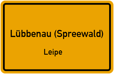 Straßenverzeichnis Lübbenau (Spreewald) Leipe