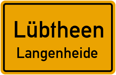 Ortsschild Lübtheen Langenheide