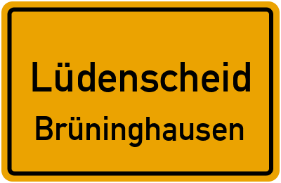 Ortsschild Lüdenscheid Brüninghausen