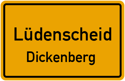 Ortsschild Lüdenscheid Dickenberg