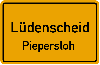Ortsschild Lüdenscheid Piepersloh