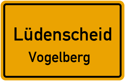 Ortsschild Lüdenscheid Vogelberg
