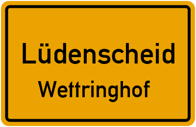 Ortsschild Lüdenscheid Wettringhof
