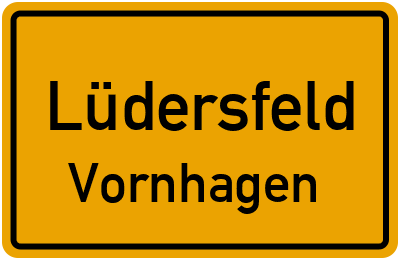 Ortsschild Lüdersfeld Vornhagen