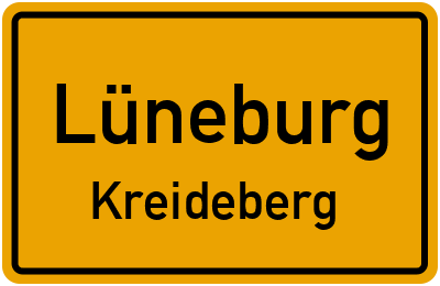 Ortsschild Lüneburg Kreideberg