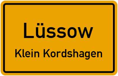 Straßenverzeichnis Lüssow Klein Kordshagen