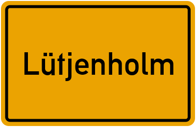 Ortsschild von Gemeinde Lütjenholm in Schleswig-Holstein