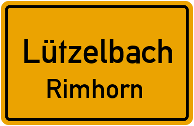 Ortsschild Lützelbach Rimhorn