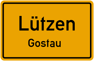 Ortsschild Lützen Gostau