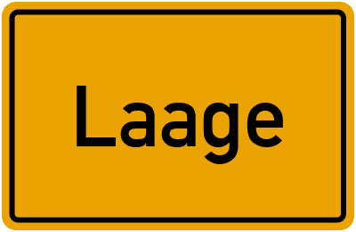 Ortsschild von Laage in Mecklenburg-Vorpommern