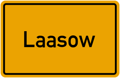 Ortsschild von Laasow in Brandenburg