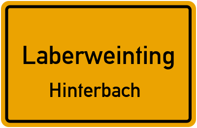 Ortsschild Laberweinting Hinterbach