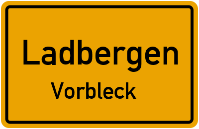 Straßenverzeichnis Ladbergen Vorbleck