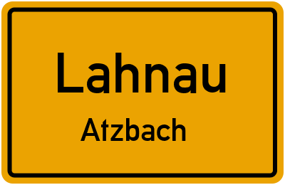 Ortsschild Lahnau Atzbach
