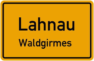 Ortsschild Lahnau Waldgirmes
