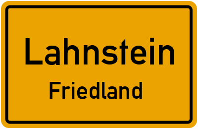 Ortsschild Lahnstein Friedland