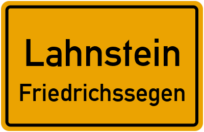 Ortsschild Lahnstein Friedrichssegen