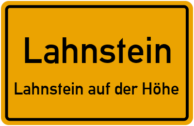 Ortsschild Lahnstein Lahnstein auf der Höhe
