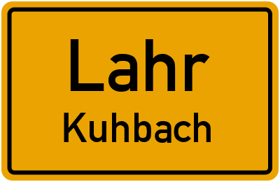 Ortsschild Lahr Kuhbach