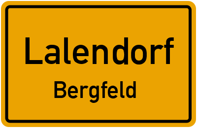 Ortsschild Lalendorf Bergfeld