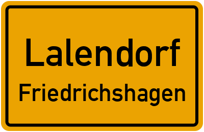 Ortsschild Lalendorf Friedrichshagen