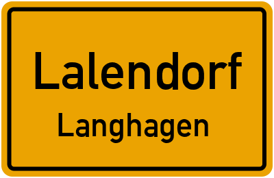 Ortsschild Lalendorf Langhagen
