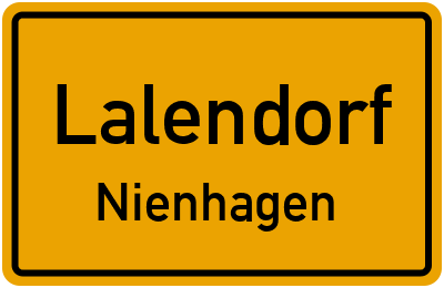 Ortsschild Lalendorf Nienhagen