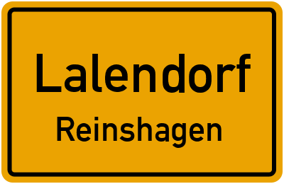 Ortsschild Lalendorf Reinshagen