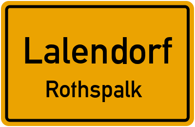 Ortsschild Lalendorf Rothspalk