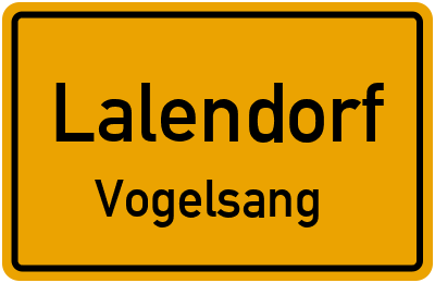Ortsschild Lalendorf Vogelsang