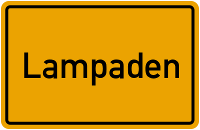 Ortsschild von Gemeinde Lampaden in Rheinland-Pfalz